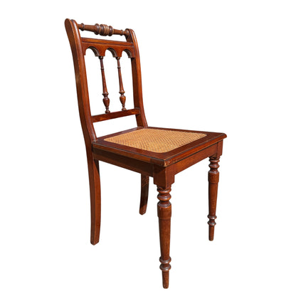 Vintage Victorian Style Side Chair - Bedroom Occasional Chair Woven Cane Seat