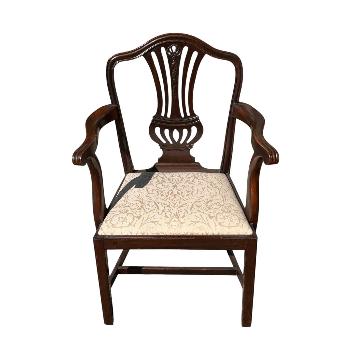 Antique Georgian Style Mahogany Carver Chair - Carved Shield Back Armchair 93cm