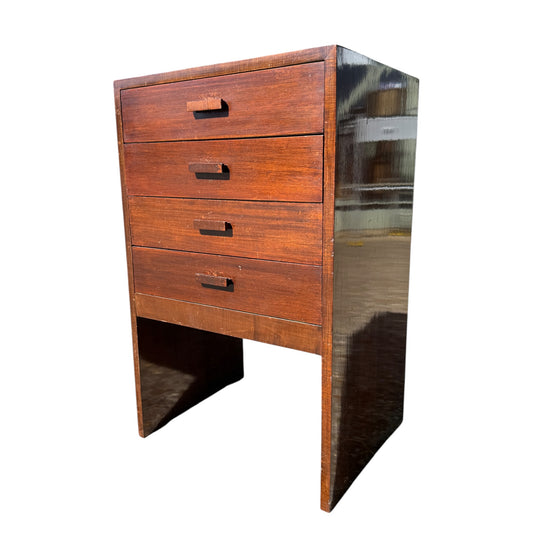 Vintage Mid Century Sheet Music Cabinet - 4 Drawer Drop Front Music Room Stand