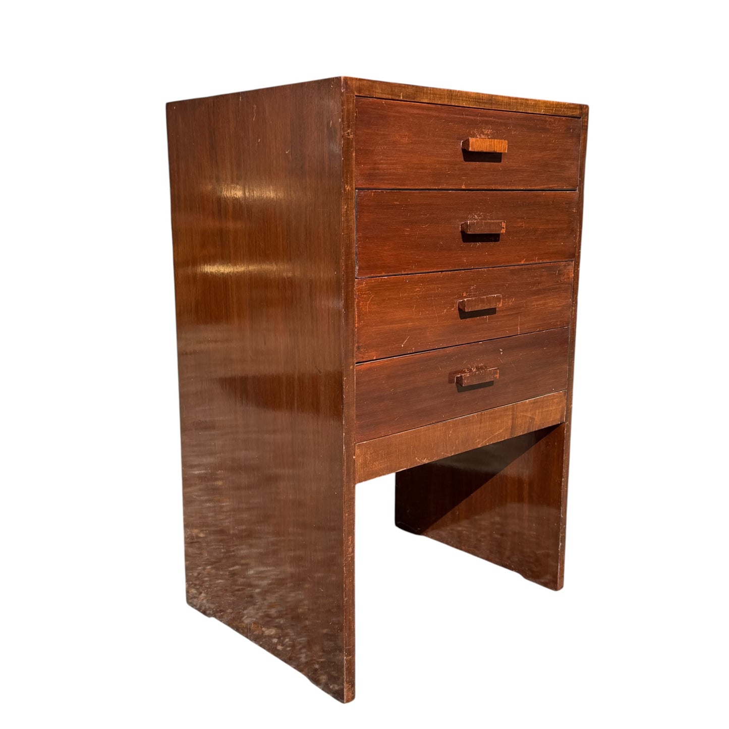 Vintage Mid Century Sheet Music Cabinet - 4 Drawer Drop Front Music Room Stand