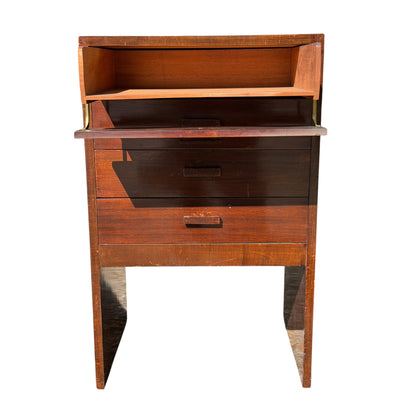 Vintage Mid Century Sheet Music Cabinet - 4 Drawer Drop Front Music Room Stand