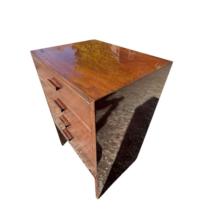 Vintage Mid Century Sheet Music Cabinet - 4 Drawer Drop Front Music Room Stand
