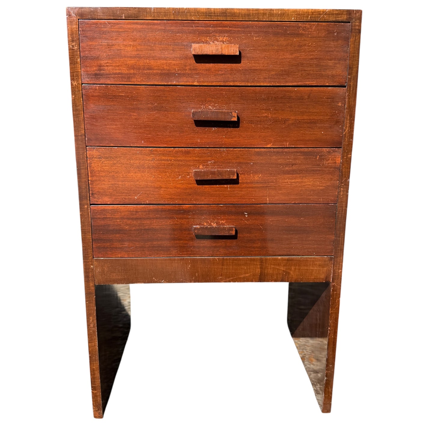 Vintage Mid Century Sheet Music Cabinet - 4 Drawer Drop Front Music Room Stand