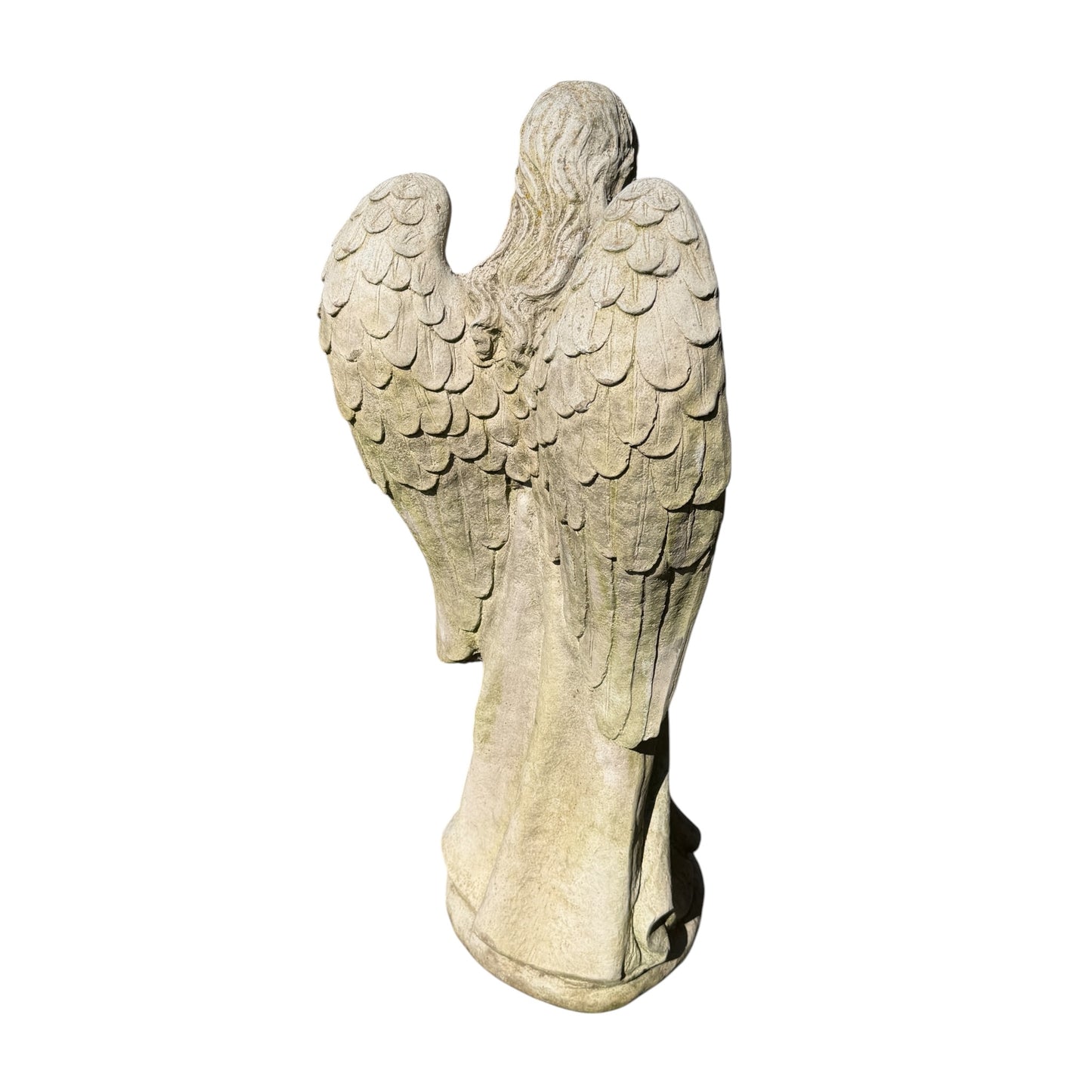 Large Concrete Angel Garden Statue - 80cm Stone Cherub Memorial Ornament Figure