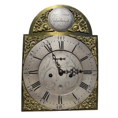 Antique Georgian Scottish 8-Day Longcase Clock by James Forrest Edinburgh – Flame Mahogany Veneer Grandfather Clock