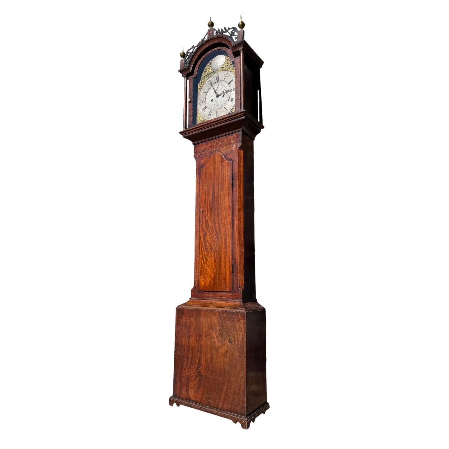 Antique Georgian Scottish 8-Day Longcase Clock by James Forrest Edinburgh – Flame Mahogany Veneer Grandfather Clock