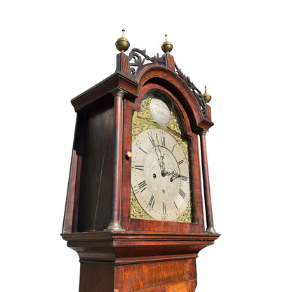 Antique Georgian Scottish 8-Day Longcase Clock by James Forrest Edinburgh – Flame Mahogany Veneer Grandfather Clock