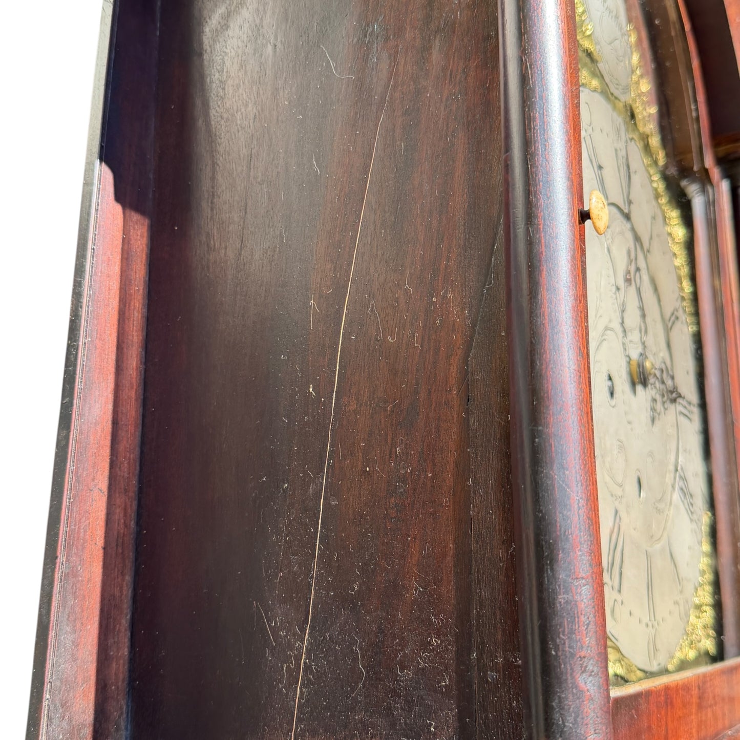 Antique Georgian Scottish 8-Day Longcase Clock by James Forrest Edinburgh – Flame Mahogany Veneer Grandfather Clock
