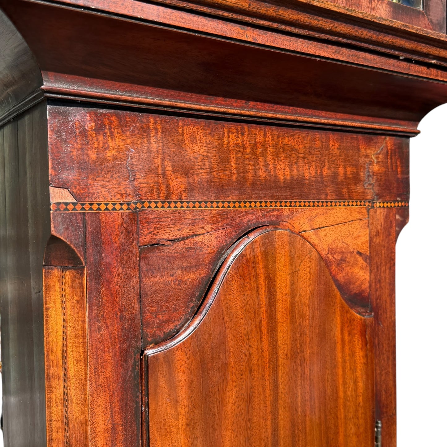 Antique Georgian Scottish 8-Day Longcase Clock by James Forrest Edinburgh – Flame Mahogany Veneer Grandfather Clock