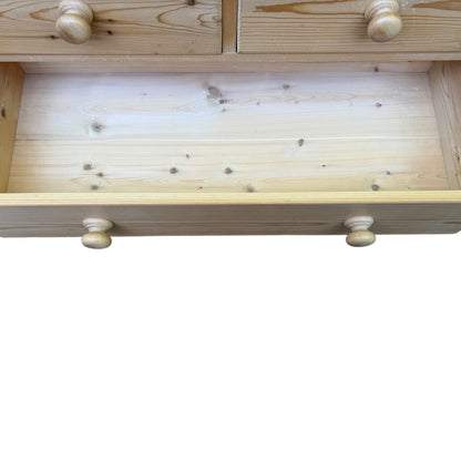 Solid Pine Chest of Drawers - 2 over 3 Bedroom Tallboy Dresser Storage