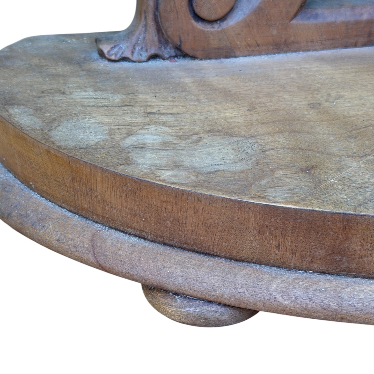 Antique Victorian Oval Dressing Table Mirror - Carved Wood Vanity Project