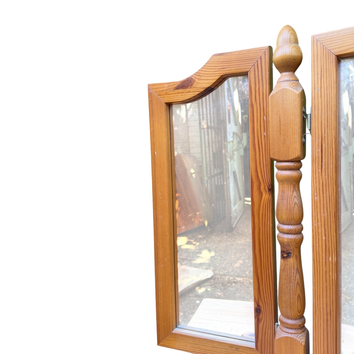 Solid Pine Triple Dressing Table Mirror - Folding Vanity Mirror 3 Way View