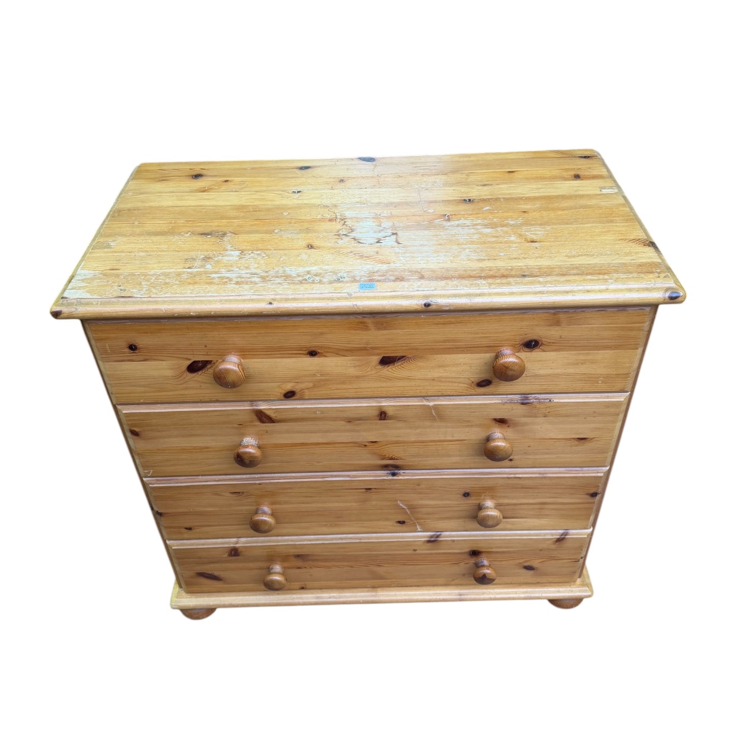 Modern Solid Pine Chest of Drawers - 4 Drawer Bedroom Dresser Upcycle Project