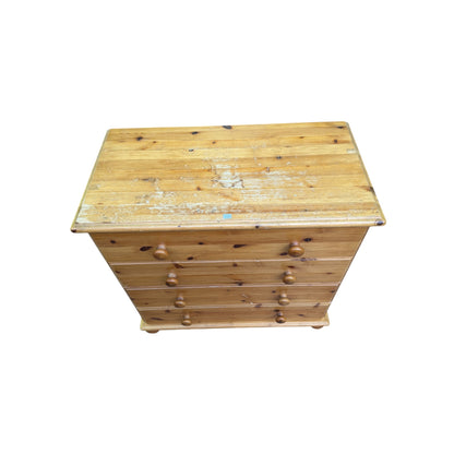 Modern Solid Pine Chest of Drawers - 4 Drawer Bedroom Dresser Upcycle Project