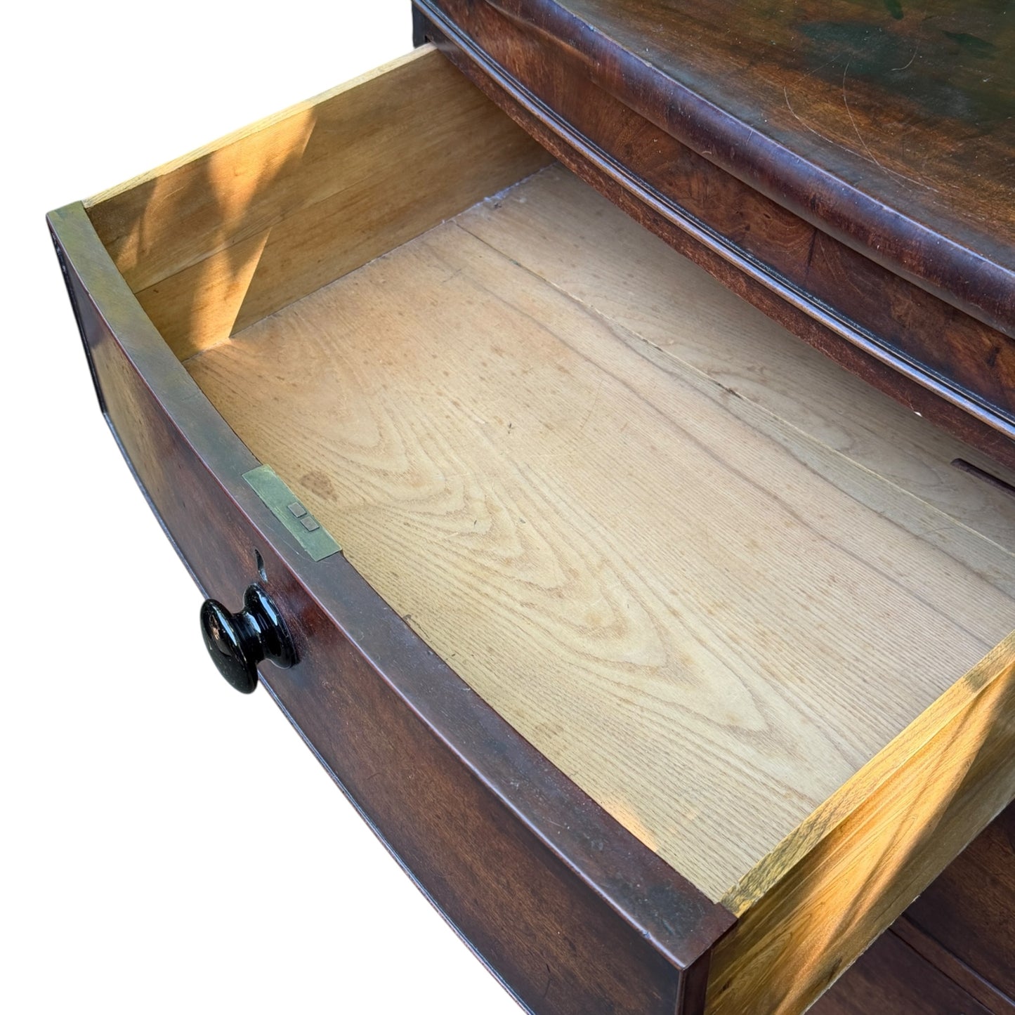 Antique Victorian Mahogany Bow Front Chest of Drawers - Large 2 over 3 Tallboy