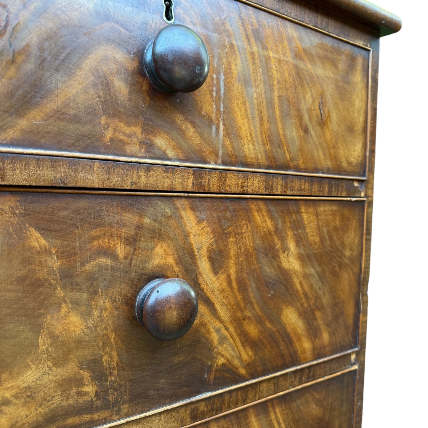 Antique Victorian Mahogany Chest of Drawers - Large 5 Drawer Tallboy