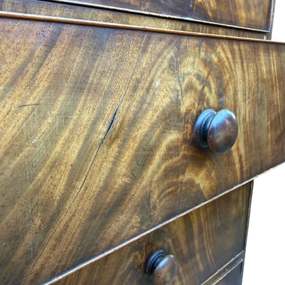 Antique Victorian Mahogany Chest of Drawers - Large 5 Drawer Tallboy