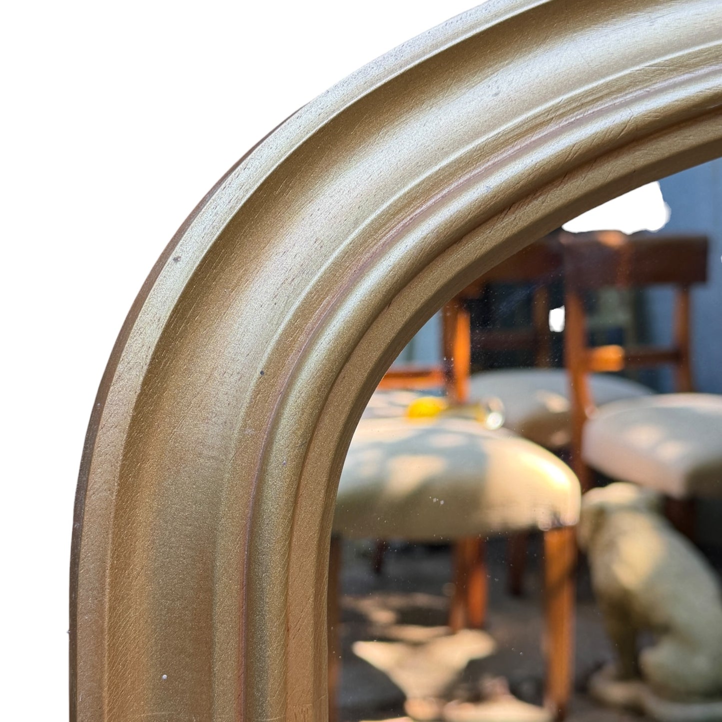 Large Gold Arched Overmantle Mirror - Contemporary Wall Fireplace Mirror