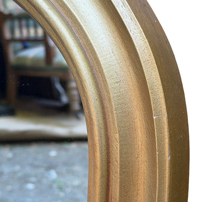 Large Gold Arched Overmantle Mirror - Contemporary Wall Fireplace Mirror