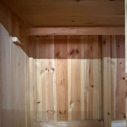 Solid Waxed Pine Double Wardrobe - 2 Door Bedroom Armoire with 3 Drawers 126cm