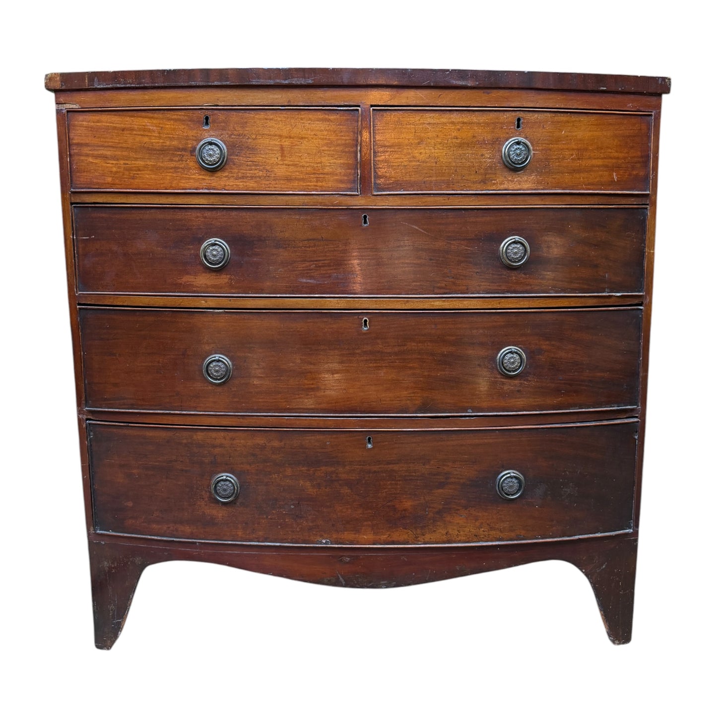 Antique Georgian Mahogany Bow Front Chest of Drawers Regency Style