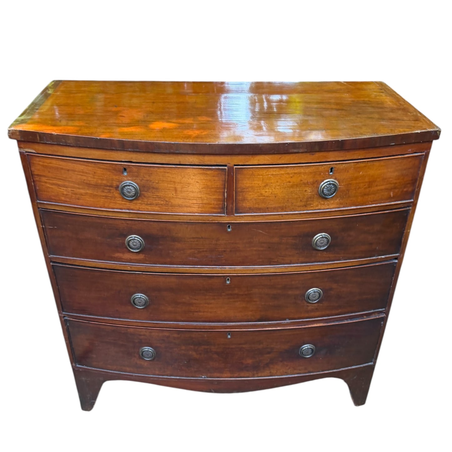 Antique Georgian Mahogany Bow Front Chest of Drawers Regency Style