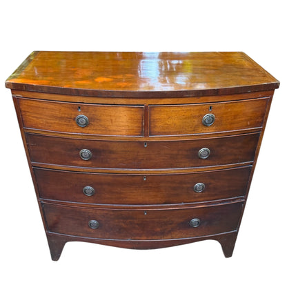 Antique Georgian Mahogany Bow Front Chest of Drawers Regency Style
