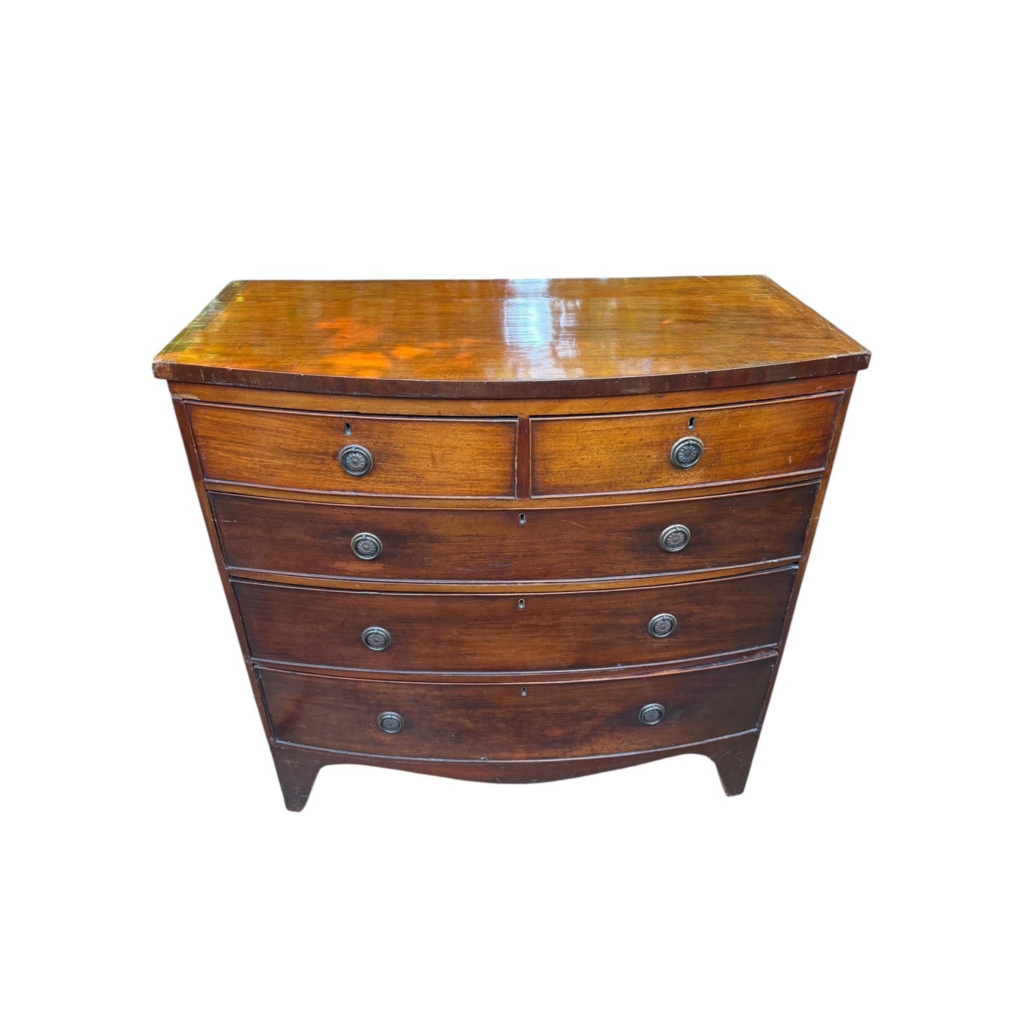 Antique Georgian Mahogany Bow Front Chest of Drawers Regency Style