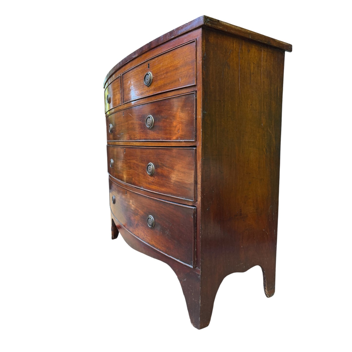 Antique Georgian Mahogany Bow Front Chest of Drawers Regency Style