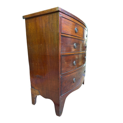 Antique Georgian Mahogany Bow Front Chest of Drawers Regency Style