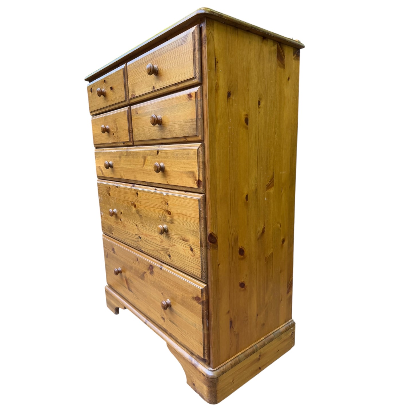 Ducal Pine Chest of Drawers – 4 Over 3 Drawer Tallboy – Solid Wood Bedroom Storage