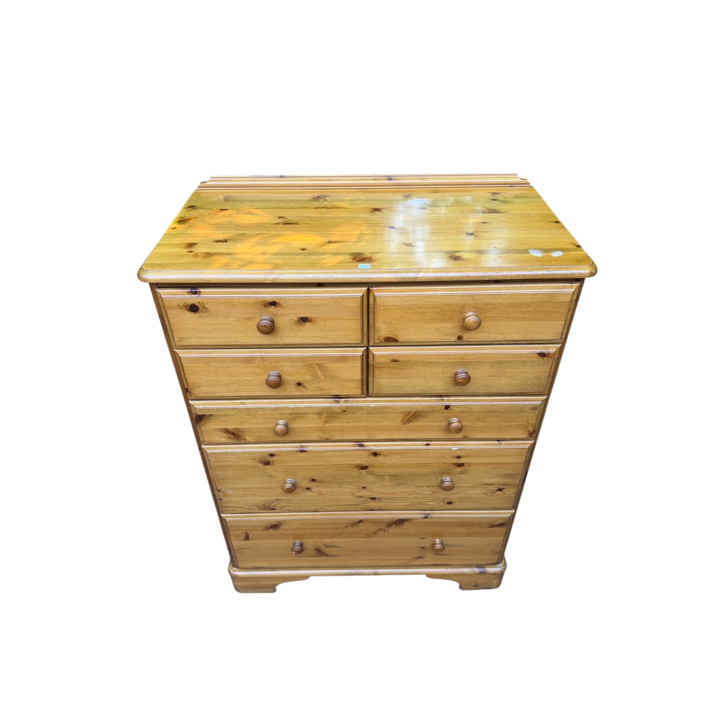 Ducal Pine Chest of Drawers – 4 Over 3 Drawer Tallboy – Solid Wood Bedroom Storage