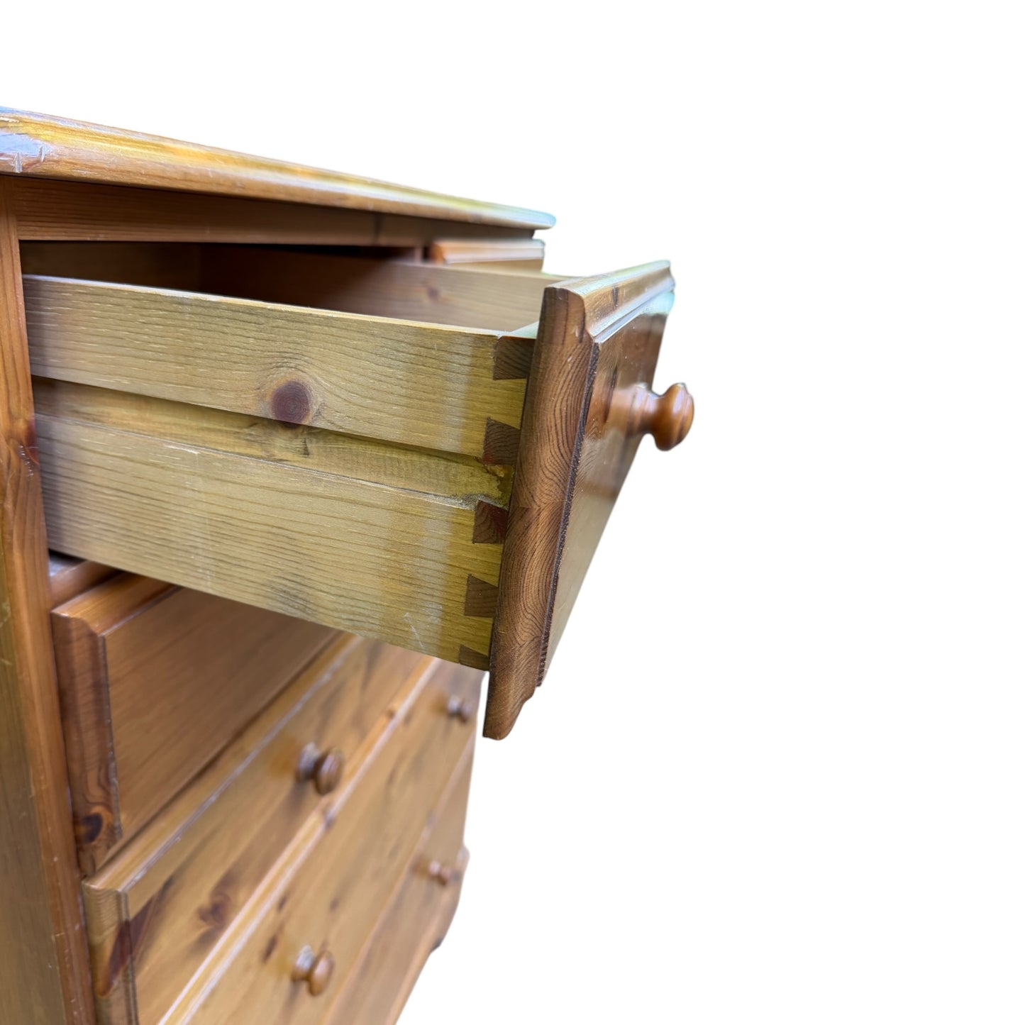 Ducal Pine Chest of Drawers – 4 Over 3 Drawer Tallboy – Solid Wood Bedroom Storage