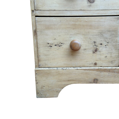 Antique Pine Washstand with Tilt Mirror – Rustic Victorian Dressing Chest / Pot Cupboard Base
