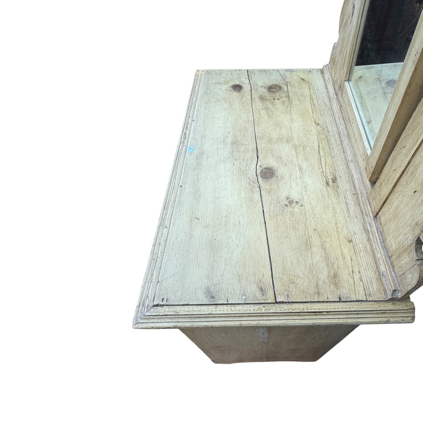 Antique Pine Washstand with Tilt Mirror – Rustic Victorian Dressing Chest / Pot Cupboard Base