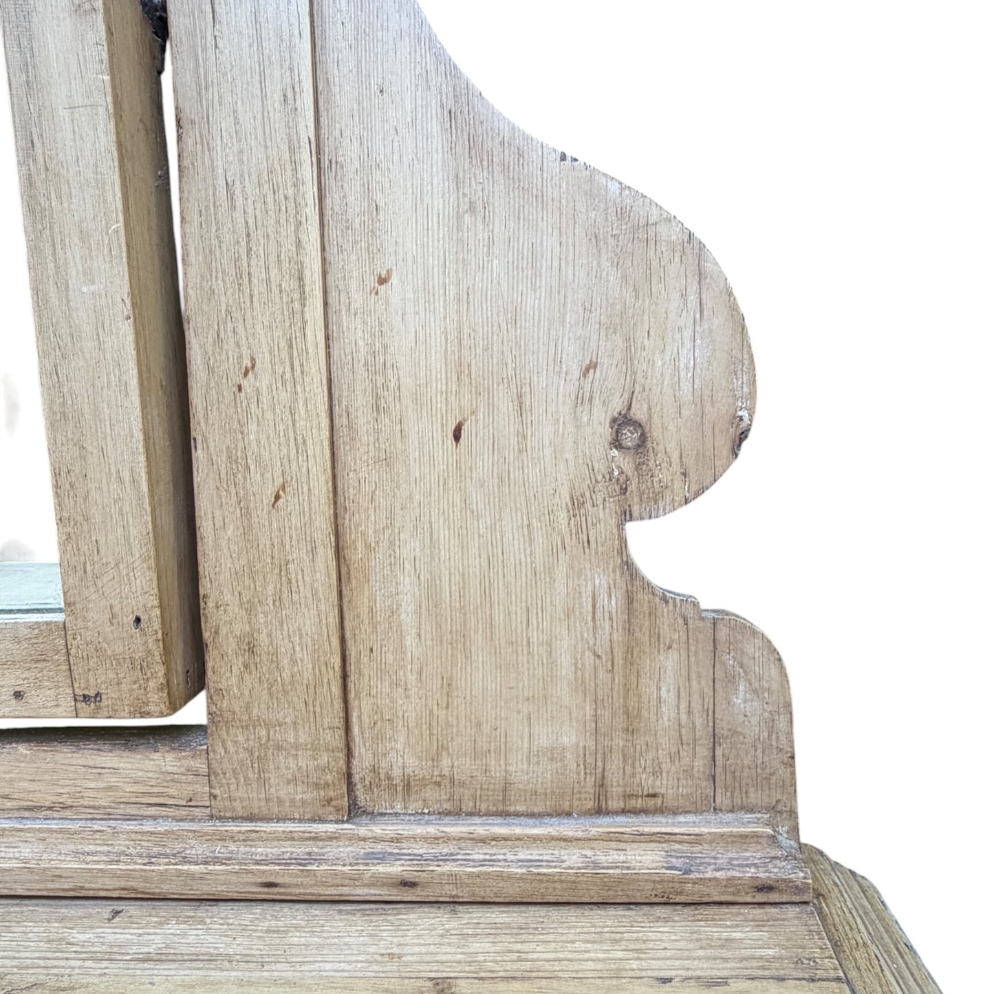 Antique Pine Washstand with Tilt Mirror – Rustic Victorian Dressing Chest / Pot Cupboard Base