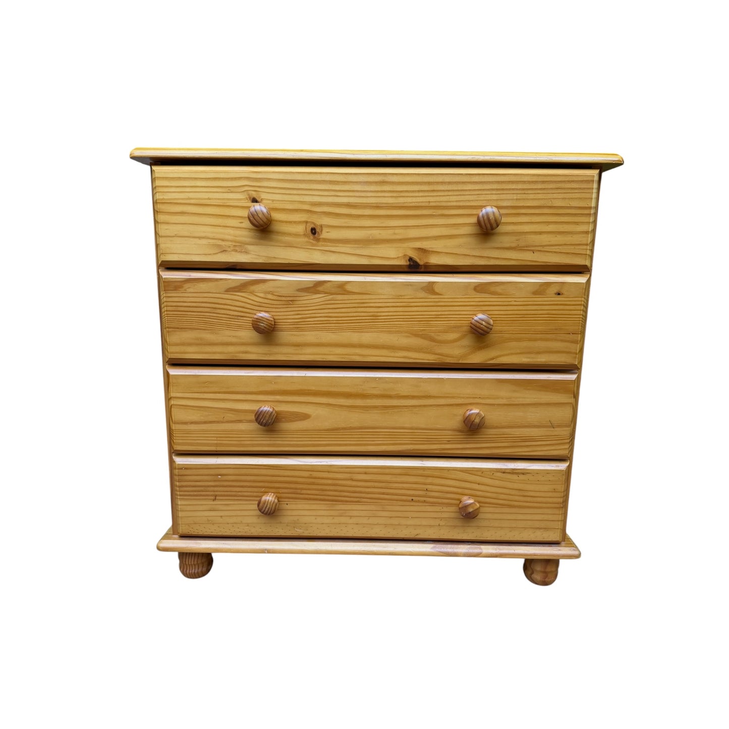 Contemporary Pine Chest of Drawers – 4 Drawer Solid Wood Bedroom Storage Unit
