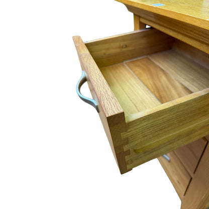 Modern Solid Oak Bedside Chest - 3 Drawer Nightstand Side Table Storage 65cm