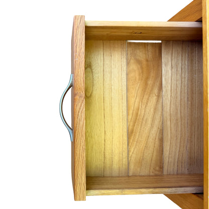 Modern Solid Oak Bedside Chest - 3 Drawer Nightstand Side Table Storage 65cm