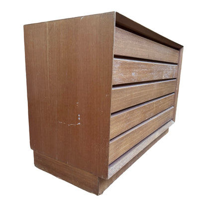 Vintage Mid Century Chest of Drawers - 5 Drawer Teak Dresser - Upcycle Project
