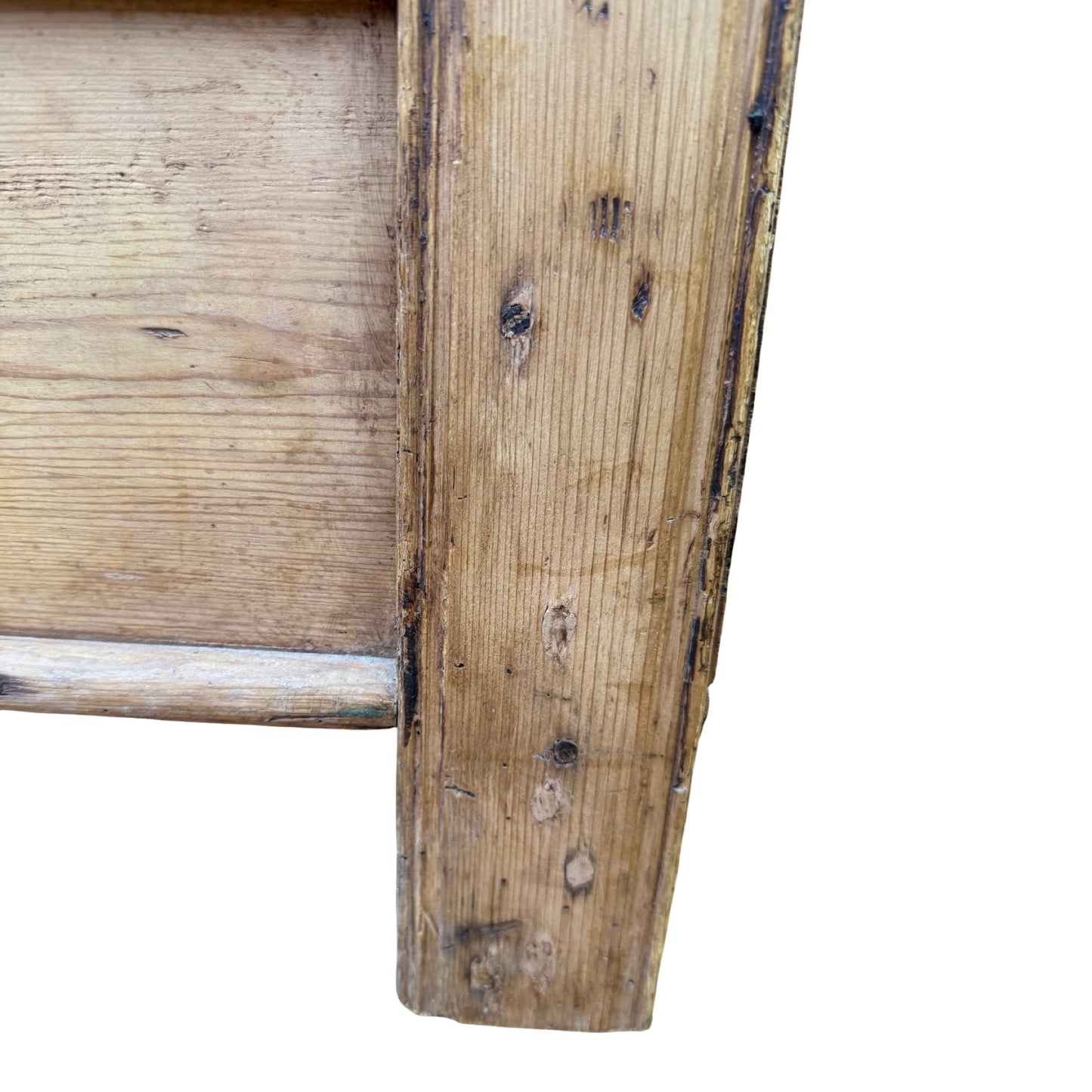 Antique Victorian Pine Blanket Chest - Rustic Storage Trunk with Candle Box