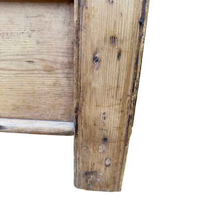 Antique Victorian Pine Blanket Chest - Rustic Storage Trunk with Candle Box