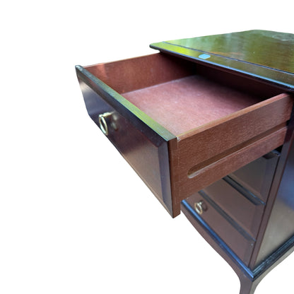 Vintage Stag Minstrel Mahogany Bedside Chest - 4 Drawer Slim Dresser Unit