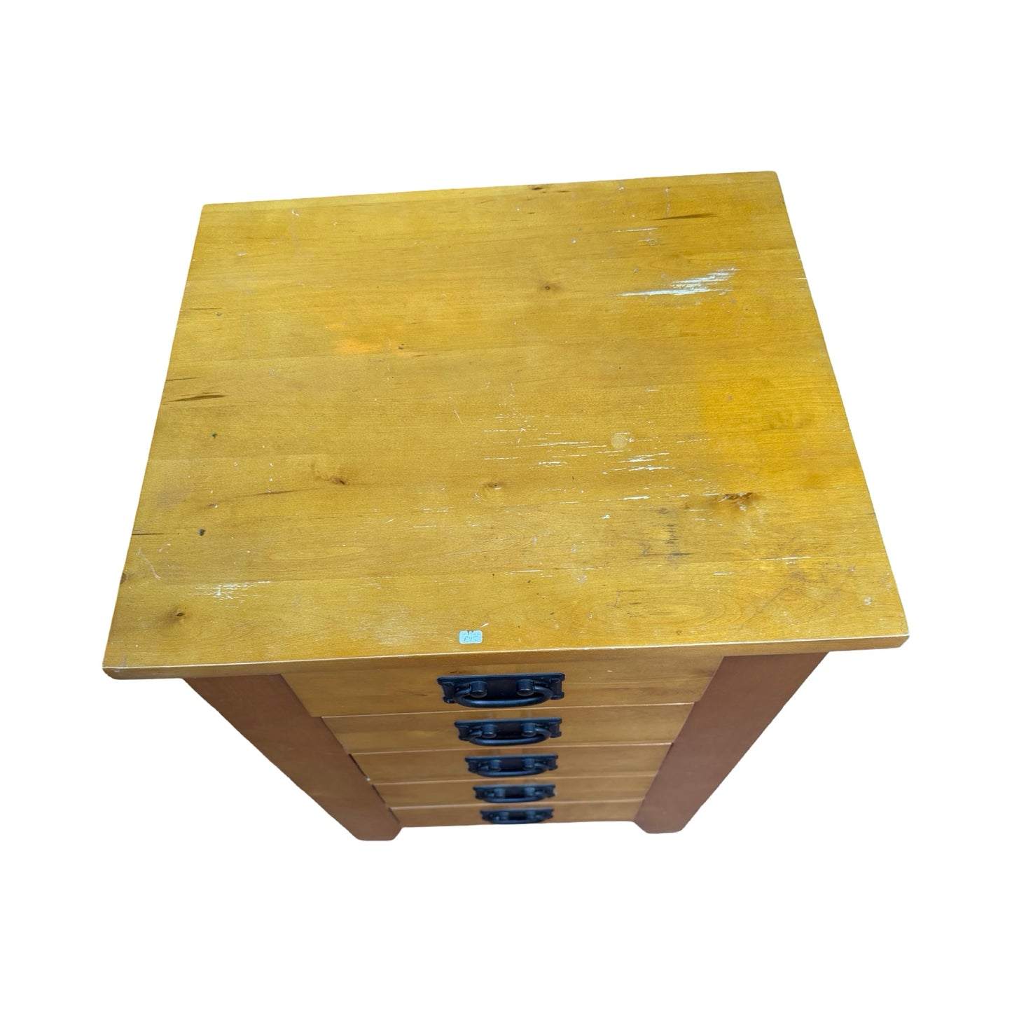 Modern Pine Bedside Tallboy - 5 Drawer Slim Chest - Rustic Storage Unit 78cm