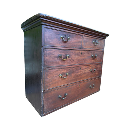 Antique Georgian Mahogany Chest of Drawers - Top Half Chest on Chest - Project
