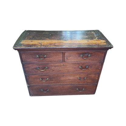 Antique Georgian Mahogany Chest of Drawers - Top Half Chest on Chest - Project