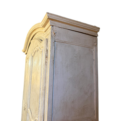 Antique French Armoire - Large Carved Arched Wardrobe Shabby Chic Project 217cm