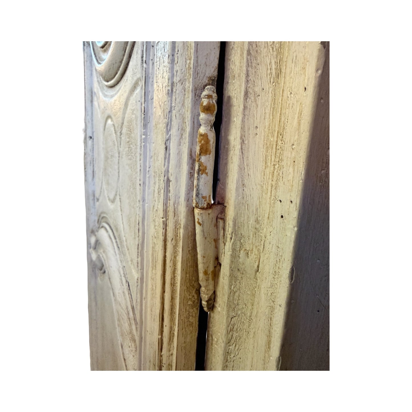 Antique French Armoire - Large Carved Arched Wardrobe Shabby Chic Project 217cm