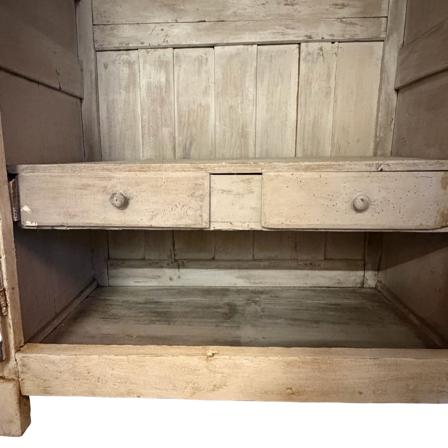 Antique French Armoire - Large Carved Arched Wardrobe Shabby Chic Project 217cm