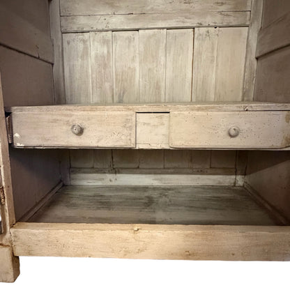 Antique French Armoire - Large Carved Arched Wardrobe Shabby Chic Project 217cm